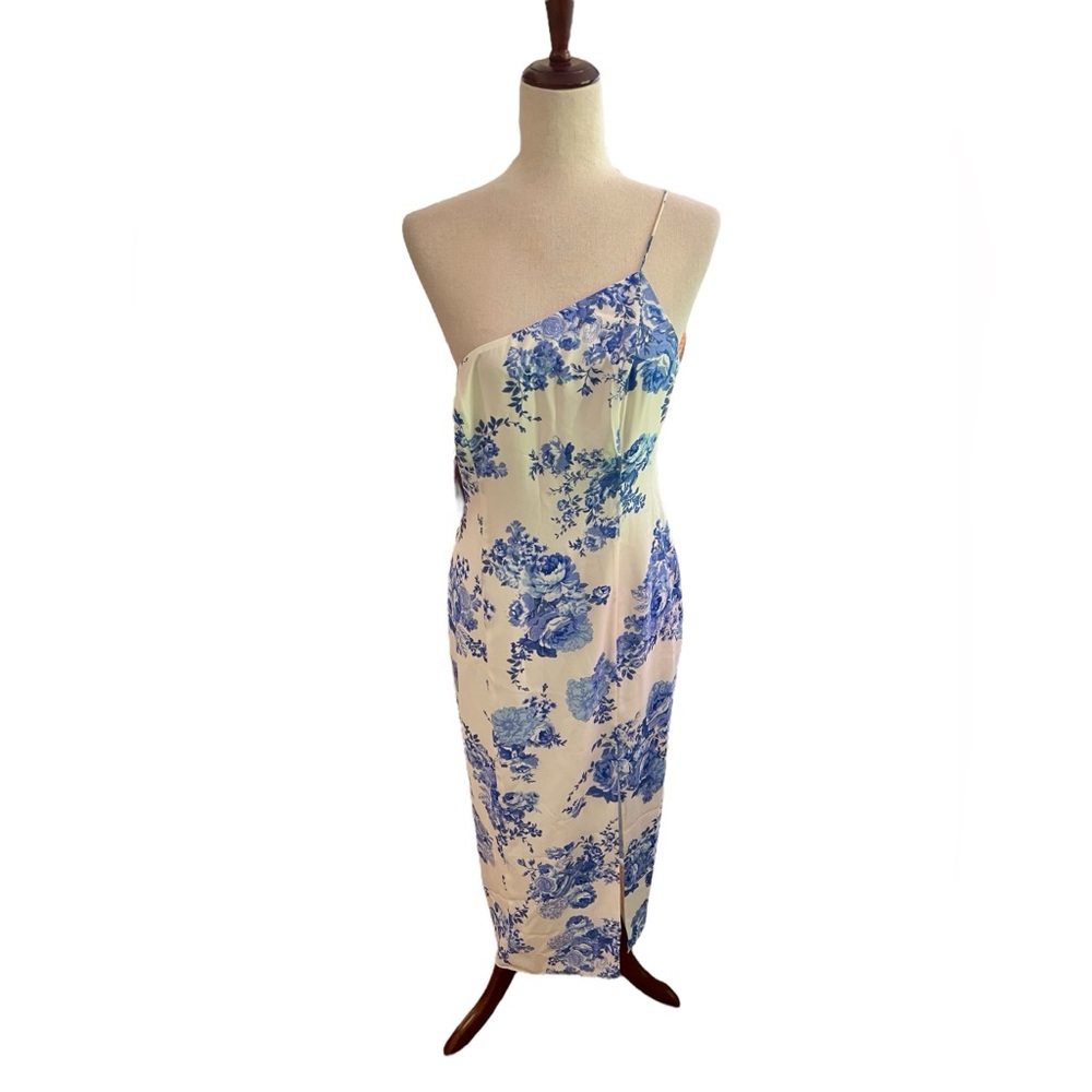 BHLDN ANTHROPOLOGIE Anamaria Georgette Dress Blue Floral New With Tags - Picture 3 of 13
